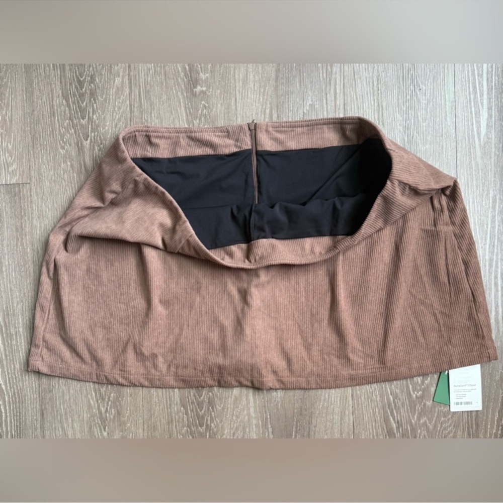 High Waisted Invisible Zipper 2-in-1 A Line Mini Corduroy Casual Skirt - Picture 7 of 14
